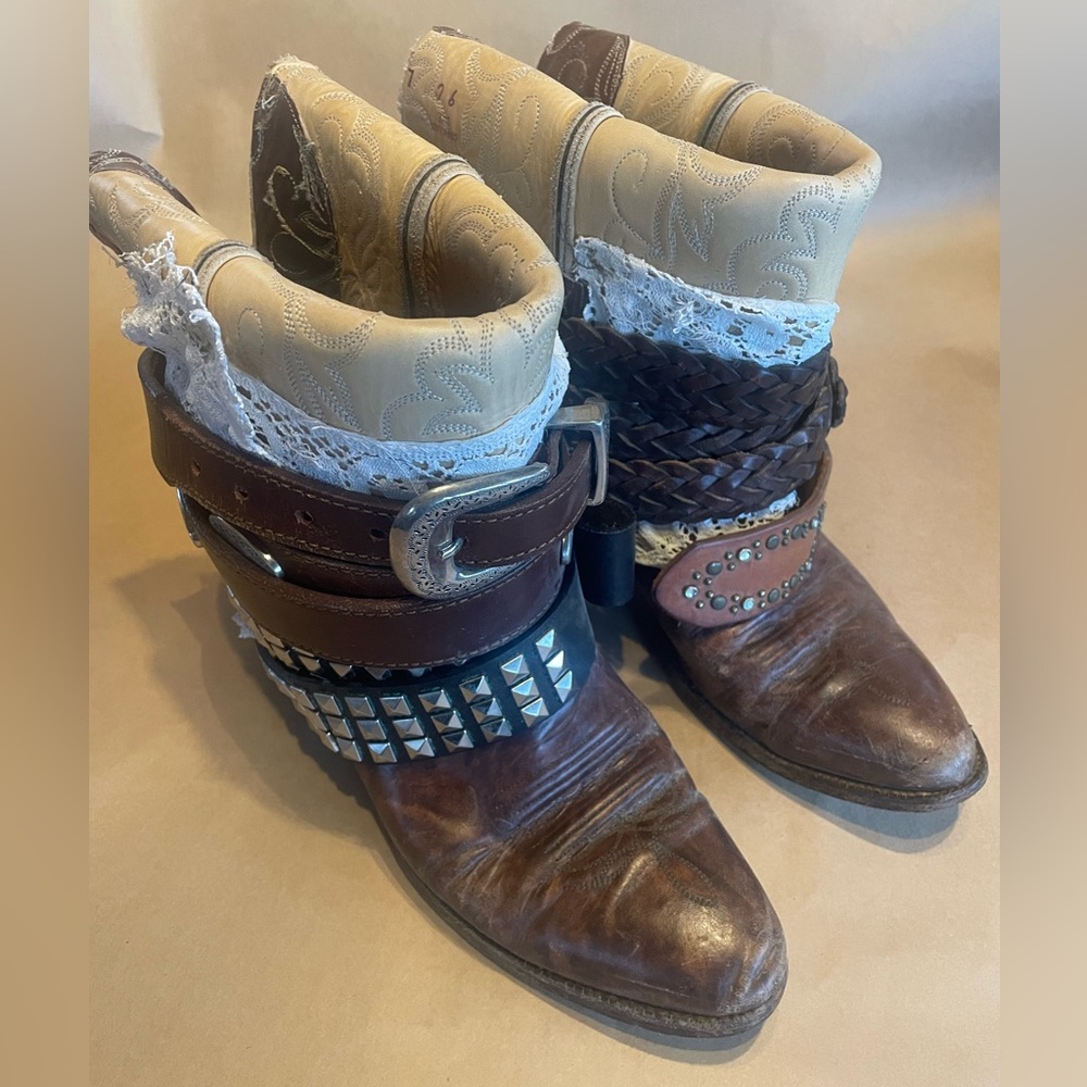 Custom made & altered JUSTIN cowboy festival boots